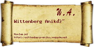 Wittenberg Anikó névjegykártya